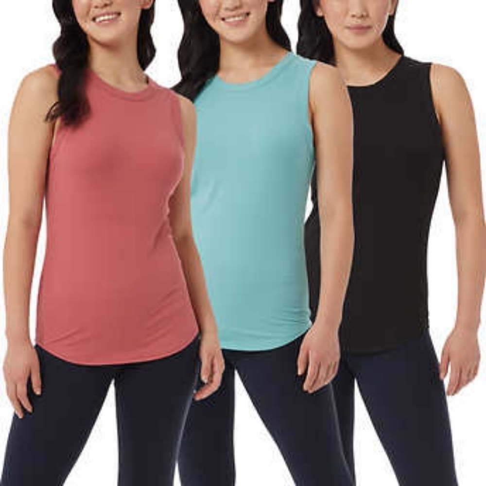 32 Degrees Ladies' Soft Rib Tank, 3-pack
